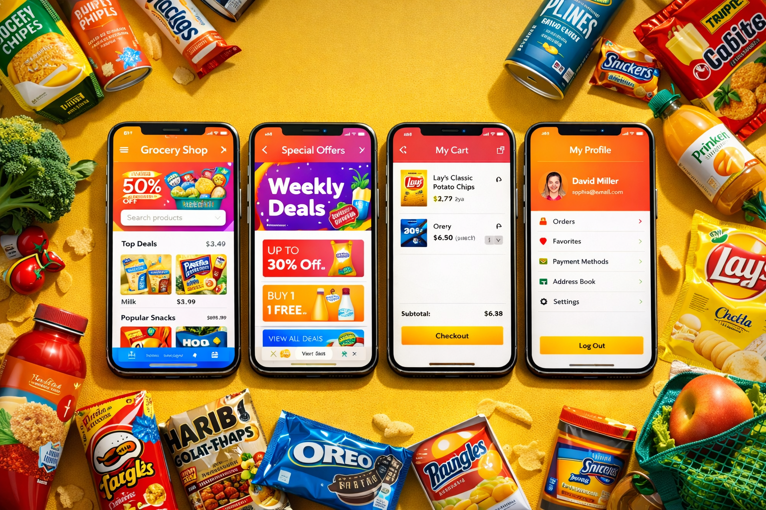 Grocery shopping app on display Grocery Store Mobile App - Image 1